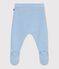 Baby-Hose aus Woll- und Baumwollstrick blau FLO