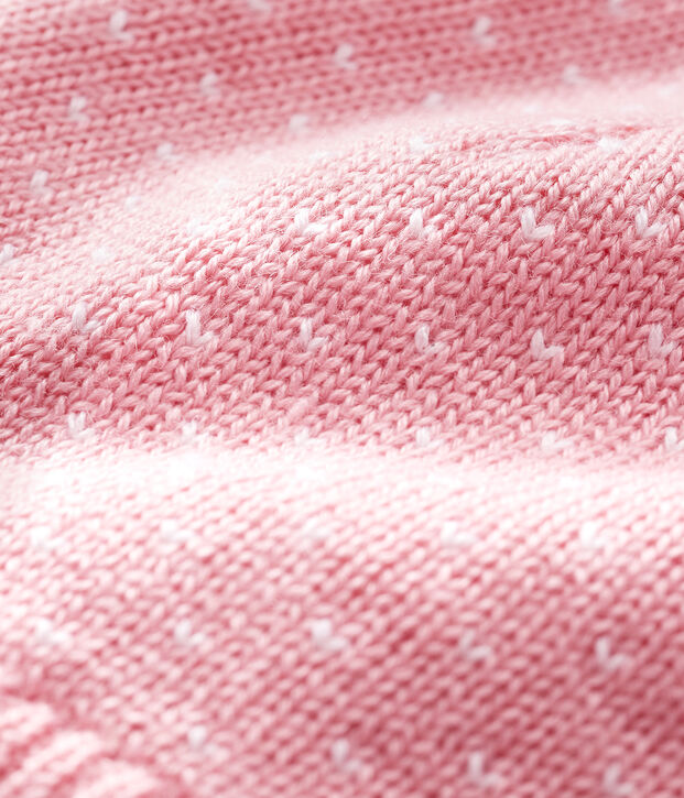 Baby-M&uuml;tze unisex mit Fleecefutter rosa/weiss