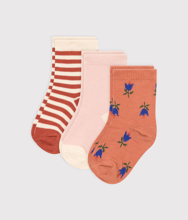 3er-Set Babysocken mit Blumenmotiv vielfarbig