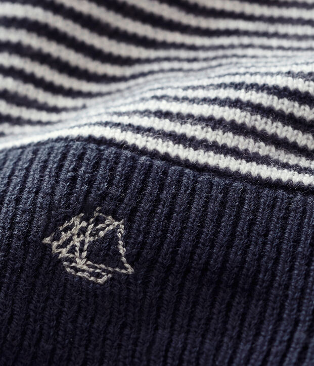 Kapuzenm&uuml;tze f&uuml;r Babys, unisex blau/weiss