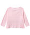Gestreiftes Damen-Shirt mit 3/4-Ärmeln rosa BABYLONE/weiss MARSHMALLOW
