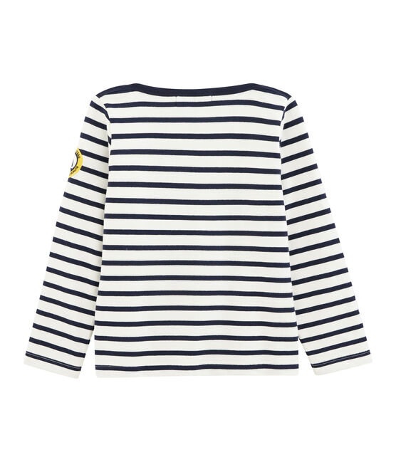 Kinder-Streifenshirt weiss MARSHMALLOW/blau SMOKING