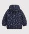 Kinder-Winterjacke mit Herzmotiv blau/vielfarbig