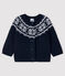 Baby-Cardigan aus 100% Wolle blau SMOKING/weiss MARSHMALLOW