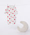 Baby-Kombi-Overall aus Baumwolle mit roten Herzen weiss MARSHMALLOW/rot TERKUIT