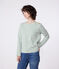 Langärmeliges Damen-Streifenshirt "Marinière" aus Baumwolle grün MARSHMALLOW/ PALMERAIE