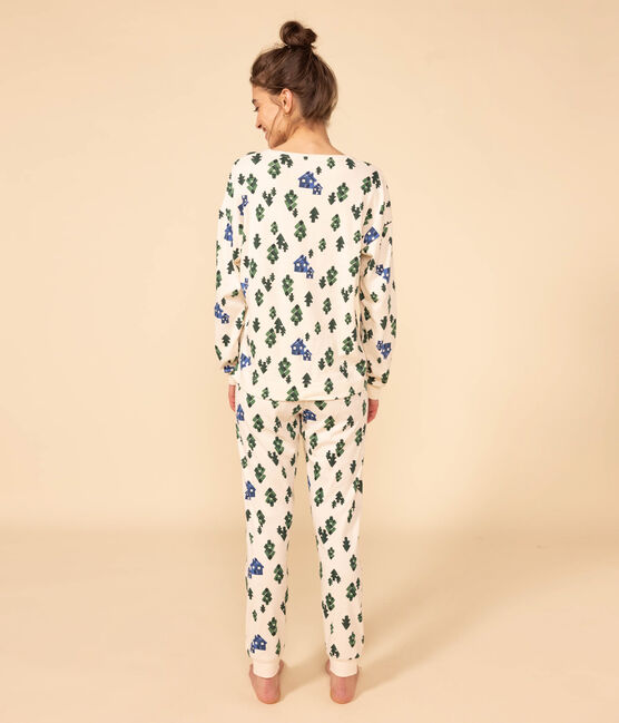Pyjama Chalet aus Baumwolle für Damen weiss AVALANCHE/ MULTICO