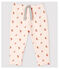 Baby-Hose aus bedrucktem Molton für Mädchen rosa FLEUR/weiss MULTICO