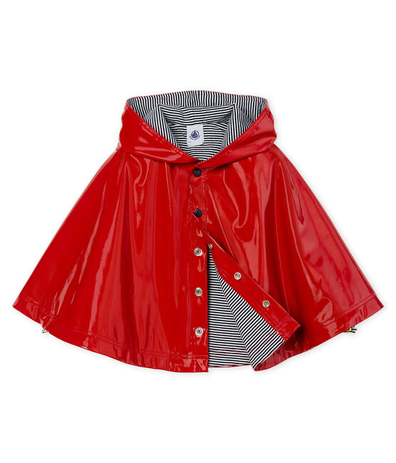 Lackiertes Baby-Regencape für Mädchen rot TERKUIT