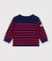 Baby-Pullover im Marine-Look aus Wolle und Baumwolle mit Streifen blau/rot