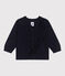 Baby-Cardigan aus einfarbiger Baumwolle blau SMOKING