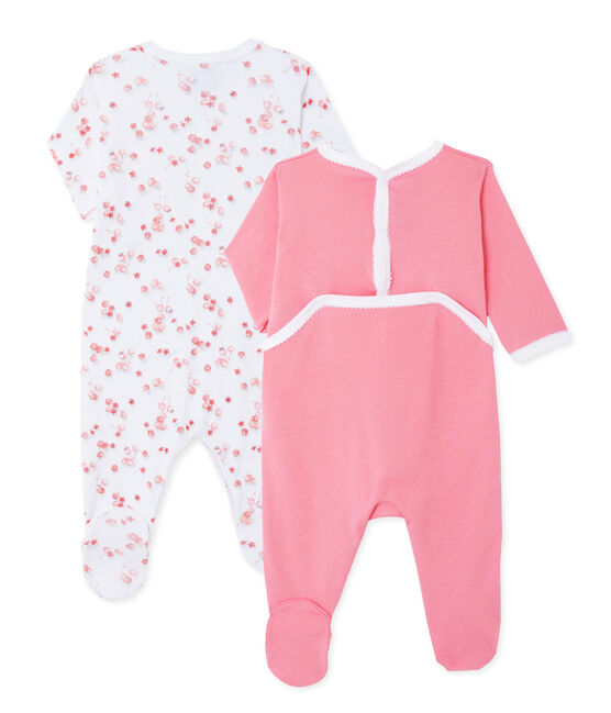 Überraschungspaket mit 2 Baby-stramplern für Mädchen aus Rippstoff variante 1