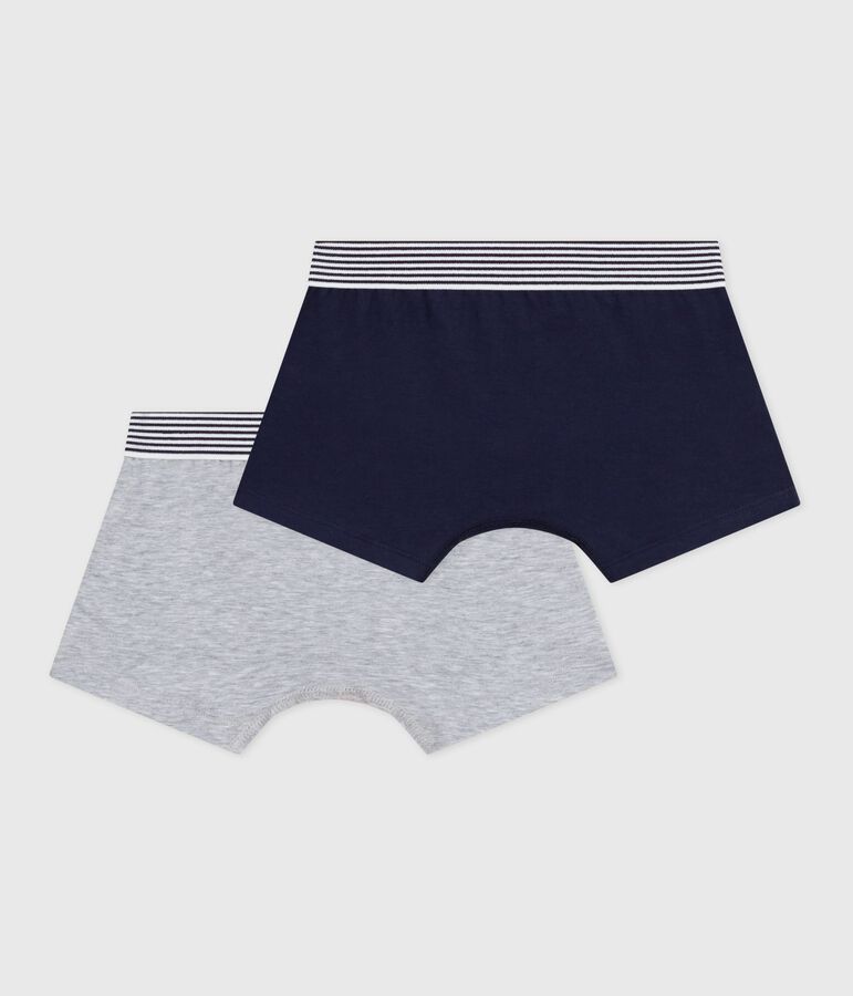 Set Kinder-Boxershorts aus einfarbiger Baumwolle mit Elastan vielfarbig