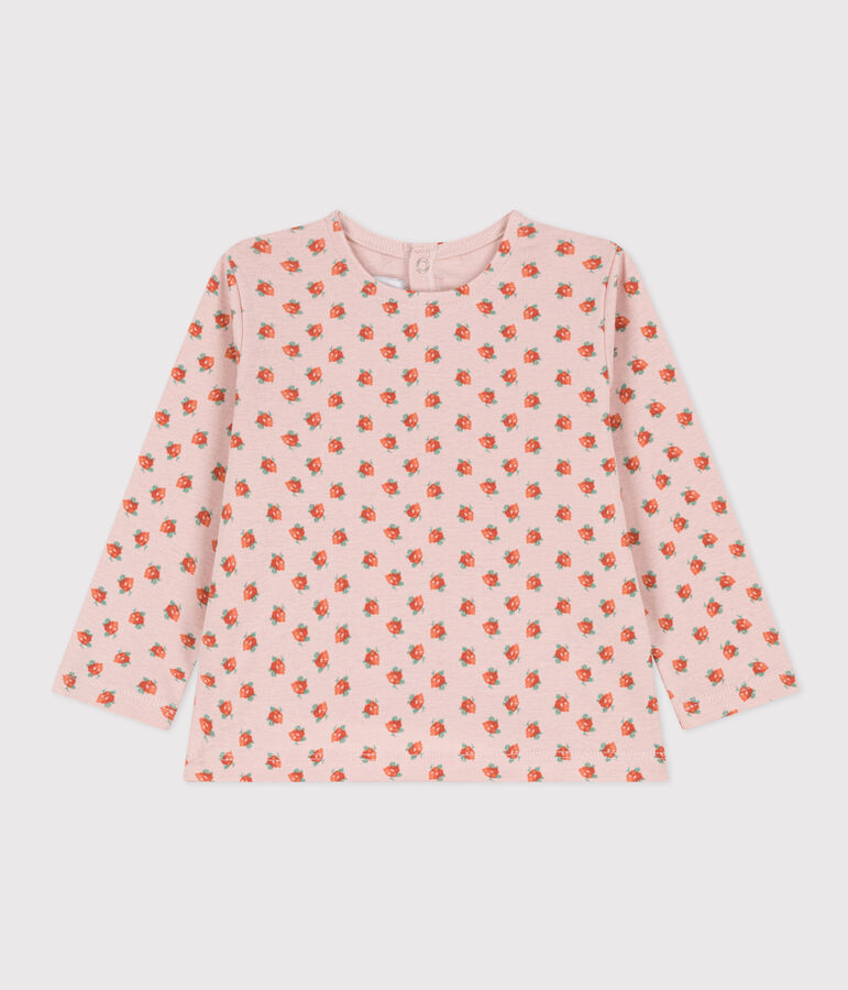 Lang&auml;rmeliges Baby-T-Shirt aus Baumwolle rosa/vielfarbig