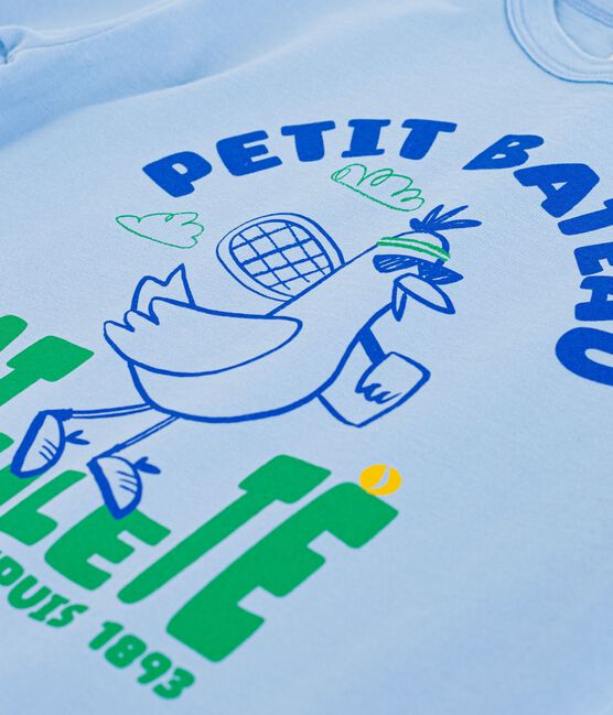 Kurzärmeliges Kinder T-Shirt aus Baumwolle blau FLO