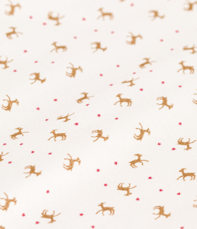 Baby-Bodyjama aus Rippstrick ohne F&uuml;&szlig;e rot MARSHMALLOW/weiss HARISSA