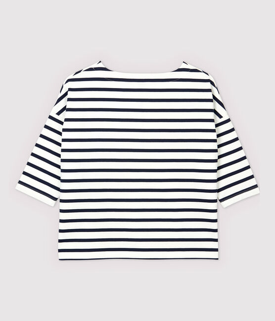 Marineshirt für Damen weiss MARSHMALLOW/blau SMOKING