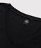 Eng anliegendes T-Shirt mit V-Ausschnitt aus Baumwolle für Damen schwarz NOIR