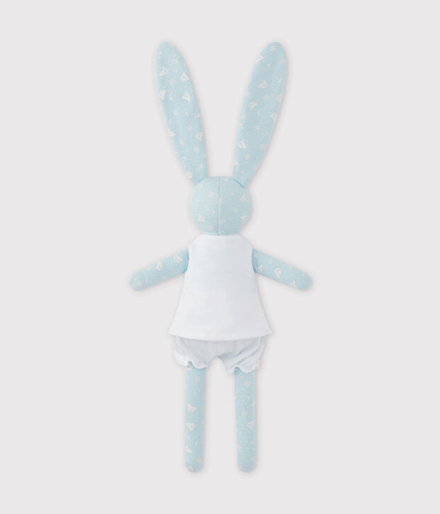 Bedruckter Kuschelhase blau/weiss