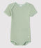 Kurzärmeliger Baby-Body aus Ajour-Strick grün HERBIER