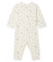 Baby-Strampler ohne Fuß aus Rippstrick für Mädchen weiss MARSHMALLOW/weiss MULTICO