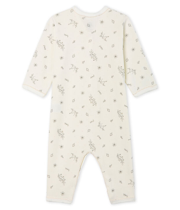 Baby-Strampler ohne Fu&szlig; aus Rippstrick f&uuml;r M&auml;dchen weiss/vielfarbig