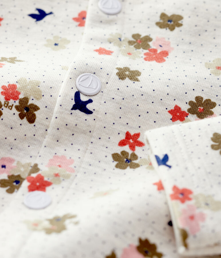 Baby-Cardigan aus Baumwolle. beige/vielfarbig