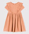 Kurzärmeliges Kleid aus unifarbener Baumwollgaze  für Kinder/Mädchen rosa SIENNA