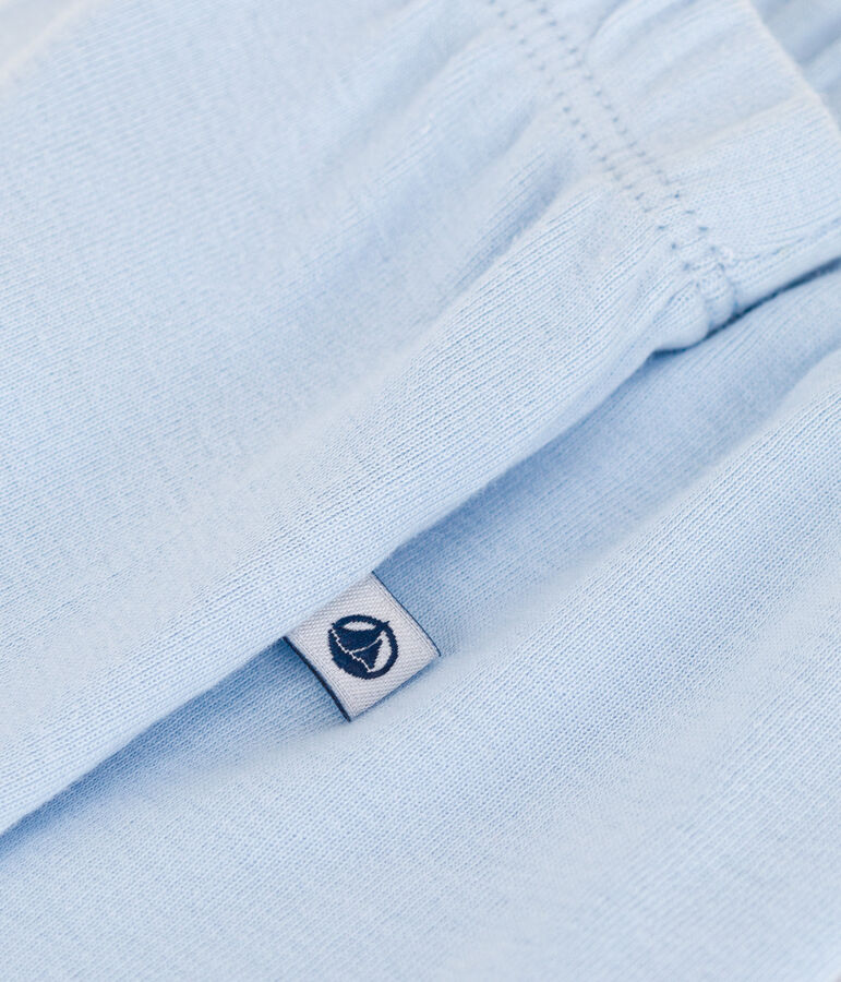 Newborn Baby-Hose mit Fu&szlig; aus einfarbiger Baumwolle blau