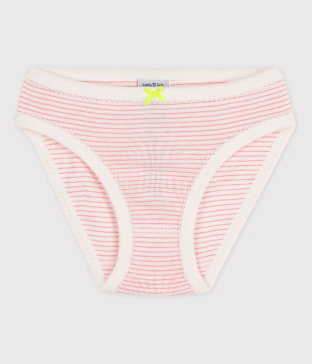 Baumwoll-Slips f&uuml;r M&auml;dchen weiss/rosa