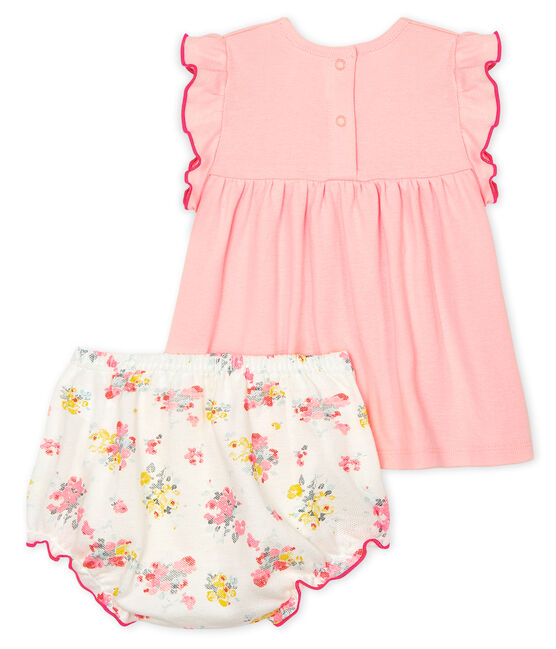 2-teiliges Baby-Ensemble für Mädchen rosa MINOIS/weiss MULTICO