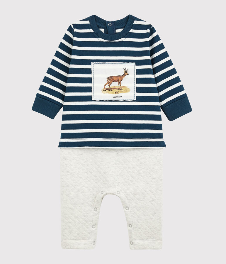 Langer Overall Petit Bateau x Deyrolle blau/vielfarbig