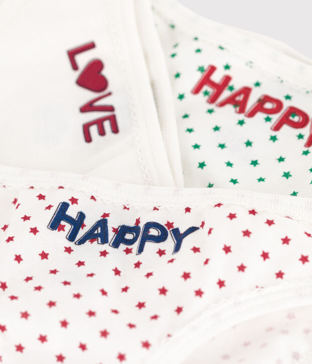 3er-Set Slips aus Baumwolle f&uuml;r M&auml;dchen vielfarbig