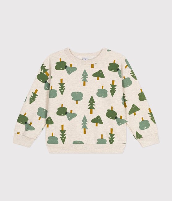 Kinder-Sweatshirt aus Molton für Jungen beige MONTELIMAR/weiss MULTICO