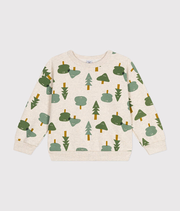 Kinder-Sweatshirt aus Molton f&uuml;r Jungen beige/vielfarbig