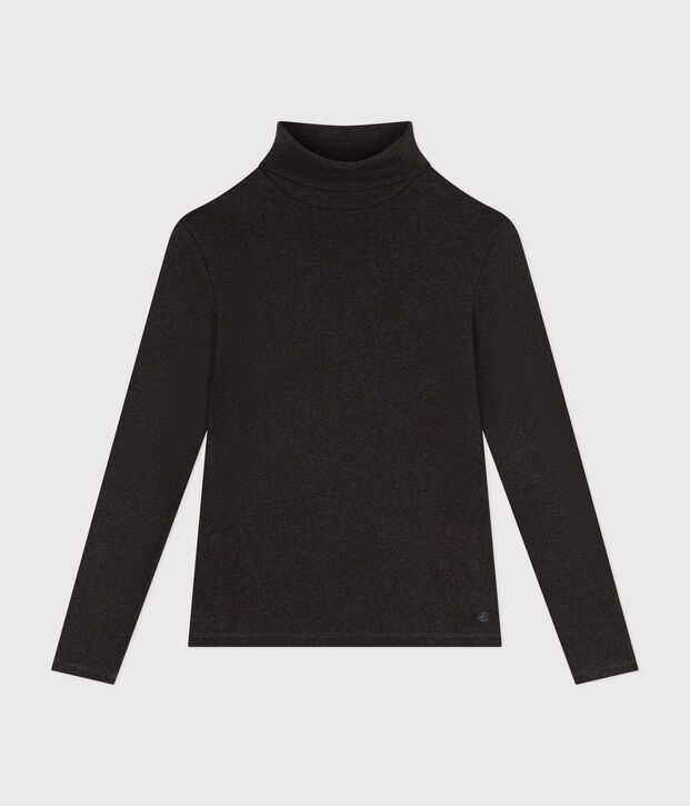 Damen-Rollkragenshirt L'Iconique aus Baumwolle grau