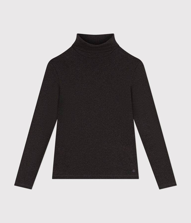 Damen-Rollkragenshirt L'Iconique aus Baumwolle grau