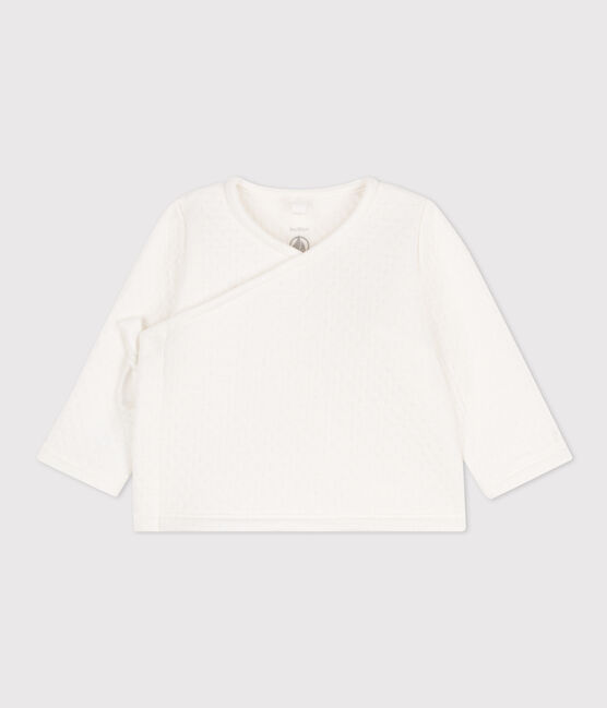 Babyjäckchen aus gestepptem Baumwoll-Doppeljersey weiss MARSHMALLOW