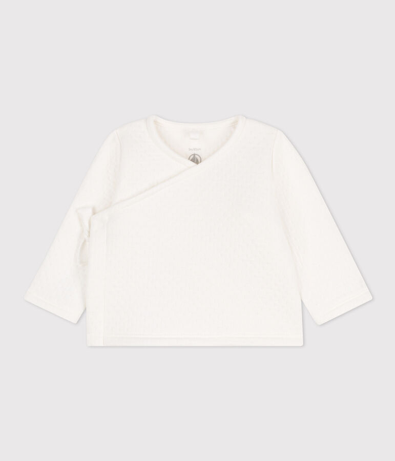 Babyj&auml;ckchen aus gestepptem Baumwoll-Doppeljersey weiss