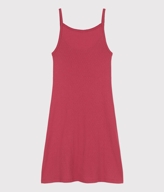 Einfarbiges Babydoll aus Ajour-Baumwolle für Damen rosa PAPI