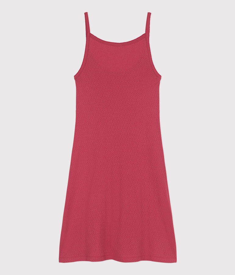 Einfarbiges Babydoll aus Ajour-Baumwolle f&uuml;r Damen rosa