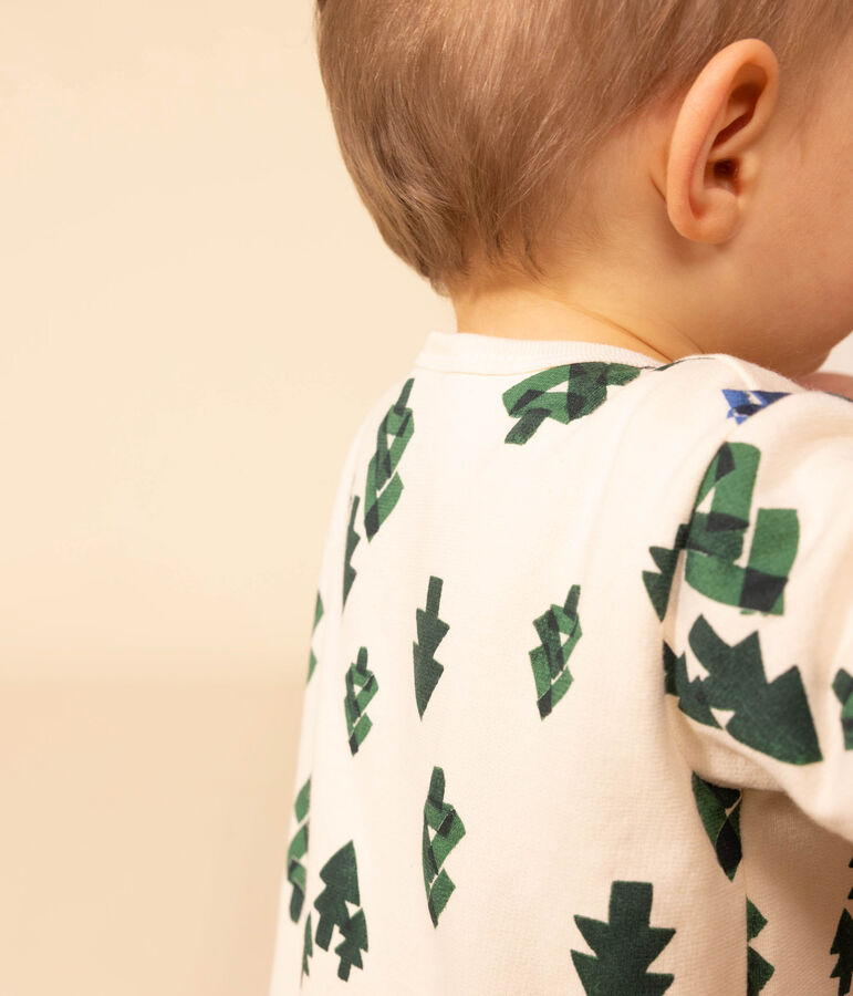 Strampler aus Molton mit Tannenbaummotiv naturfarben/vielfarbig