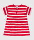 Kurzärmeliges Babykleid aus gestreiftem dichtem Jersey