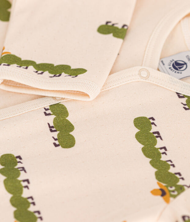 Baby-Strampler aus Baumwolle mit Tier-Printmotiv naturfarben/vielfarbig