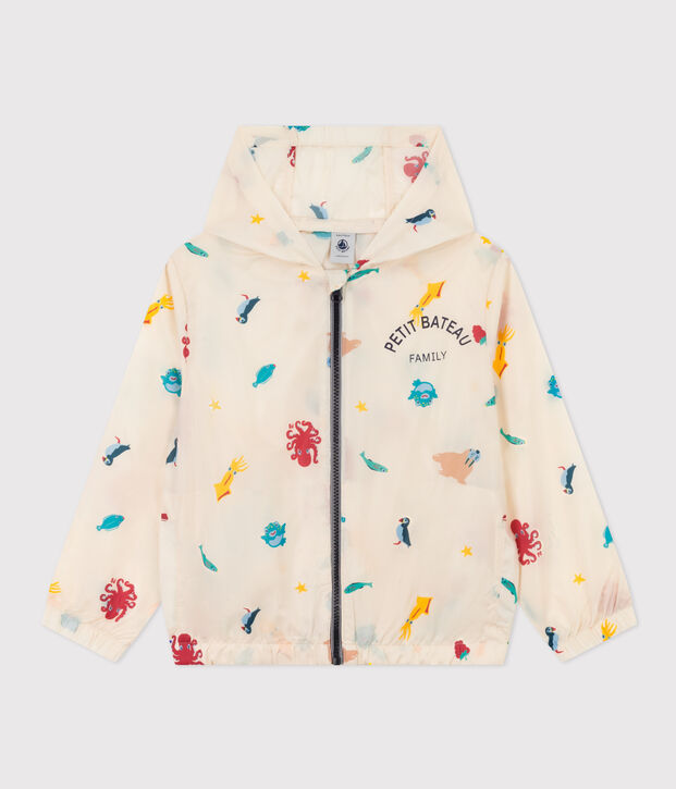 Kinder-Windjacke aus recycltem Material naturfarben/vielfarbig
