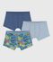 Set Kinder-Boxershorts mit &uuml;berzogenem Bund aus bedruckter Baumwolle variante 1