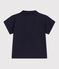 Kurzärmeliges Baby-Poloshirt aus einfarbiger Baumwolle blau SMOKING