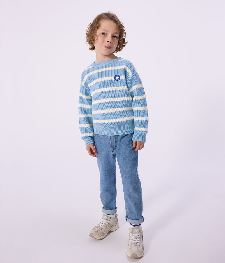 Kinder-Pullover aus Strick blau FLO/ MILK