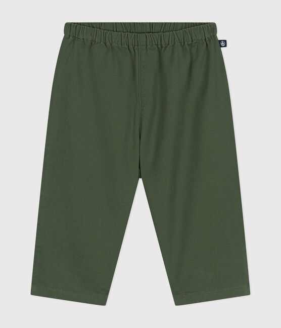 Baby-Hose aus Baumwolle und Leinen grün CROCO