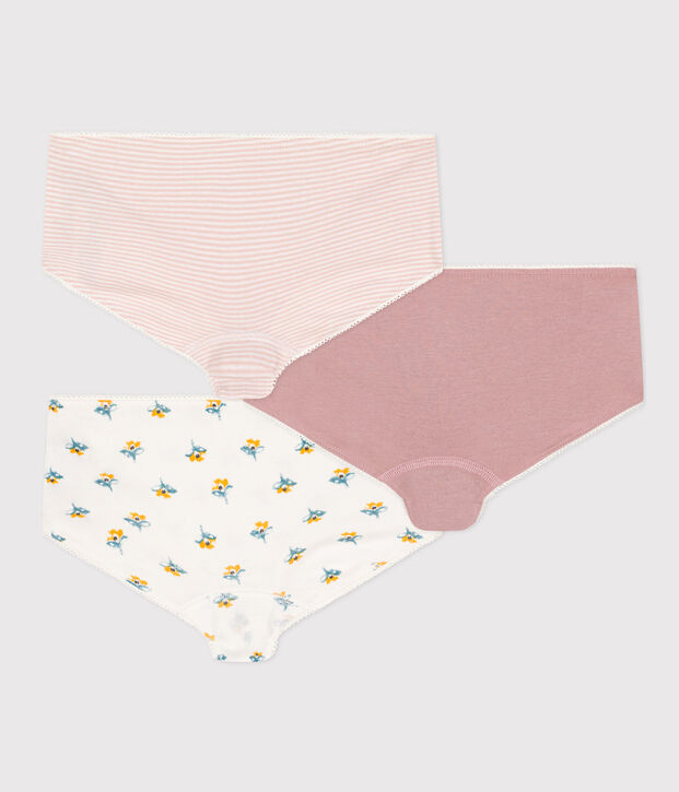 3er-Set Shortys aus Baumwolle mit Blumenmotiv f&uuml;r M&auml;dchen vielfarbig